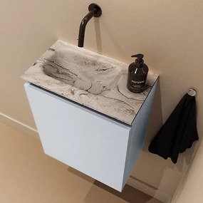 Mondiaz Ture DLux toiletmeubel 40cm clay met wastafel glace links zonder kraangat