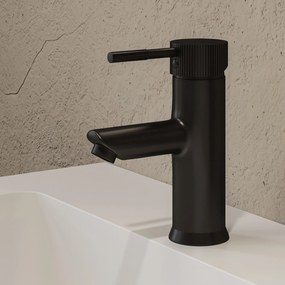 Saniclear Nero Stripes wastafelkraan zwart mat