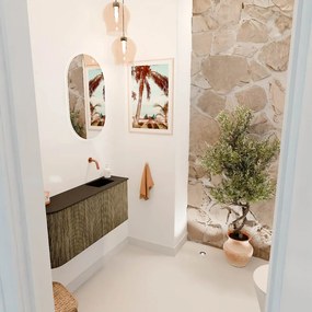 Mondiaz Joya 90cm toiletmeubel ronding links dusk met wastafel faye rechts zonder kraangat urban