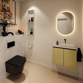 Mondiaz Ture DLux toiletmeubel 60cm oro met wastafel opalo rechts zonder kraangat