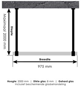 Brauer JC profielloze doorloopdouche 100cm goud geborsteld