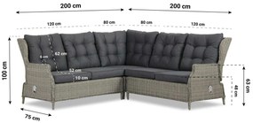 Hoek loungeset 5 personen Wicker Grijs  Garden Collections New Castle