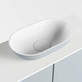 Mondiaz Fowy toiletmeubel 60cm clay met lichtgrijze waskom midden zonder kraangat