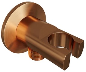 Brauer Copper Edition thermostatisch douchepaneel calacatta gold met 20cm hoofddouche en staafhanddouche koper geborsteld PVD