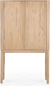Licht Eiken Kast Op Hoge Poten - 90x40x150cm.