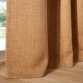 Gordijn met gevlochten afwerking en oogjes Montego