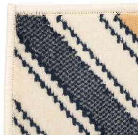 vidaXL Vloerkleed modern zigzag ontwerp 120x170 cm bruin/zwart/blauw