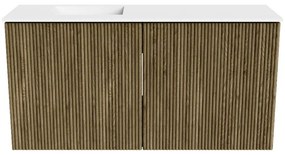Mondiaz Joya 80cm toiletmeubel dusk met wastafel faye links zonder kraangat talc