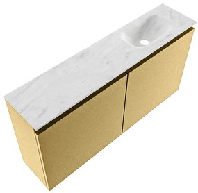 Mondiaz Ture DLux toiletmeubel 100cm oro met wastafel opalo rechts zonder kraangat