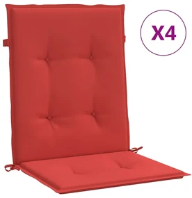 vidaXL Tuinstoelkussens 4 st 100x50x3 cm rood