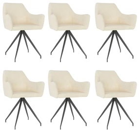 vidaXL Eetkamerstoelen 6 st fluweel crème