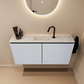 Mondiaz Ture DLux toiletmeubel 100cm clay met wastafel opalo midden met kraangat