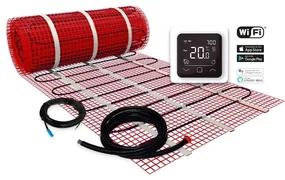 Plieger Heat vloerverwarmingskit 50x1400cm = 7m² met zwarte wifi thermostaat