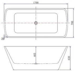 Mueller Coin vrijstaand bad glans wit 170x78cm inclusief afvoer