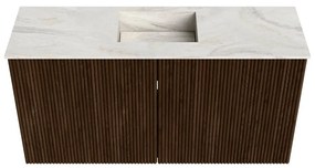 Mondiaz Joya DLux 80cm toiletmeubel walnut met wastafel faye midden 1 kraangat ostra