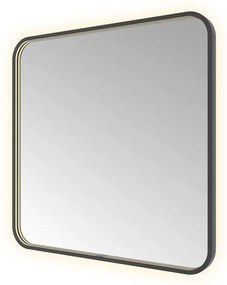 Hotbath &MORE Spiegel direct en indirect LED spiegelverwarming color changing dimbaar met afstandsbediening Geborsteld zwart PVD SSQ80MBP