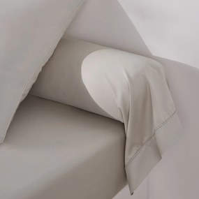 Effen bolstersloop in katoensatijn, Opale