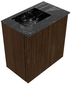 Mondiaz Joya DLux 40cm toiletmeubel walnut met wastafel faye links 1 kraangat lava