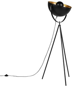 Industriële vloerlamp tripod zwart - Magna 40 Eglip Design, Art Deco, Klassiek / Antiek E27 bol / globe / rond rond Binnenverlichting Lamp