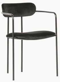 Stapelbare fluwelen eetkamerstoelen Elvy, 2-delig