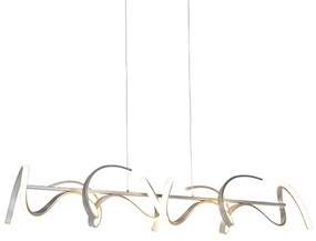 QAZQA Eettafel / Eetkamer Design hanglamp zilver dimbaar incl. LED - Krisscross Design Binnenverlichting Lamp