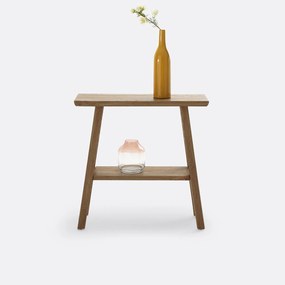 Wandtafel met dubbel tafelblad in massief iepenhout Asayo