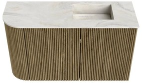 Mondiaz Joya DLux 70cm toiletmeubel ronding links dusk met wastafel faye rechts zonder kraangat ostra