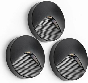 Set van 3 Emily Muurlampen Zwart