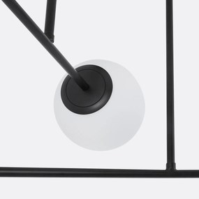 Hanglamp in metaal en opaline glas, Atea