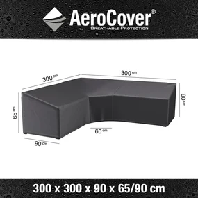 Loungesethoes XL Trapezehoek 300x300x90xH65-90 cm– AeroCover