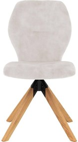 Goossens Eetkamerstoel Hera wit velvet stof leuning, modern design