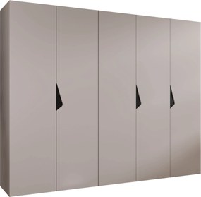 Kledingkast Hartford 621, Kasjmier, Zwart, 202x250x52cm, 173 kg, Kledingkast deuren: Met scharnieren
