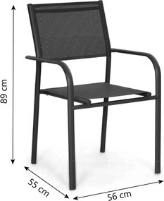 Tuinstoel Aluminium Grijs-antraciet Presto Brentino