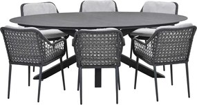 Garden Impressions Pemba tuinset 7-delig - Scot tuintafel Napoli grey 230x115 cm