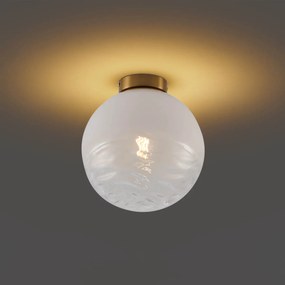Design plafondlamp messing met wit fading glas - Pillon