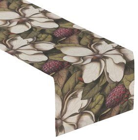 Dekoria Rechthoekige tafelloper, beige-groente, 40 x 130 cm