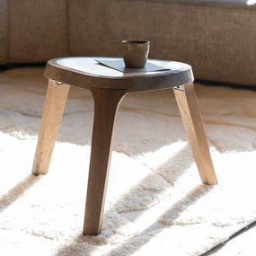 Eleonora Fred Bijzettafel Hout Met Marmer - 45 X 38cm.