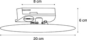 Moderne plafondlamp gunmetal voor railsysteem 1-fase 2-lichts - Iconic Pulley