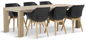 Tuinset 6 personen 240 cm Kunststof Zwart Hartman Sophie