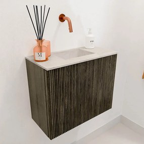 Mondiaz Joya DLux 50cm toiletmeubel shadow met wastafel faye midden zonder kraangat ostra