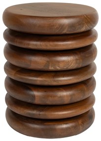 Zuiver Disc Massief Houten Kruk Walnoot - 35 X 35cm.