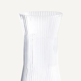 Karaf in transparant geribbeld glas, Strivi