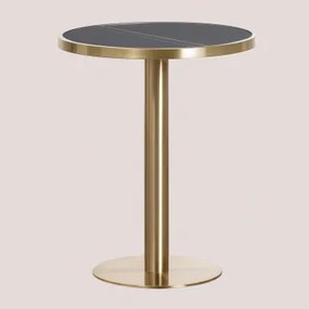 Ronde Bartafel In Steengoed (ø60 Cm) Manhattan Zwart & Goud Champagne - Sklum