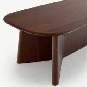 Salontafel van notenhout, hoogte 30 cm, TRIANGOLO