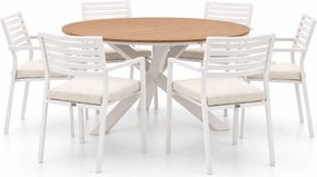 Diningset Bellagio  | 6 personen polywood | Tuinset stapelbaar | 7-delig | Kees Smit Tuinmeubelen