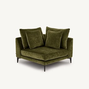 Hoekbank in fluweelmix, MODERNISTE, ontwerp Emmanuel Gallina