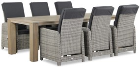 Garden Collections Bello/Brighton Dining Set Wicker Grijs 7-delig