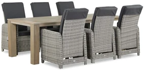 Garden Collections Bello/Brighton Dining Set Wicker Grijs 7-delig