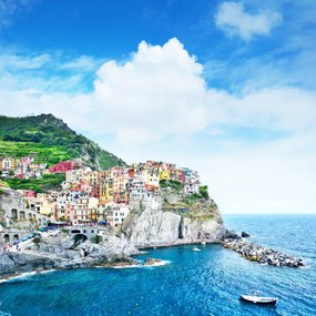Kunstfotografie Manarola town in Cinque Terre, Italy, alxpin, (40 x 40 cm)