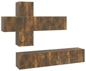 vidaXL 7-delige Tv-meubelset bewerkt hout gerookt eikenkleurig